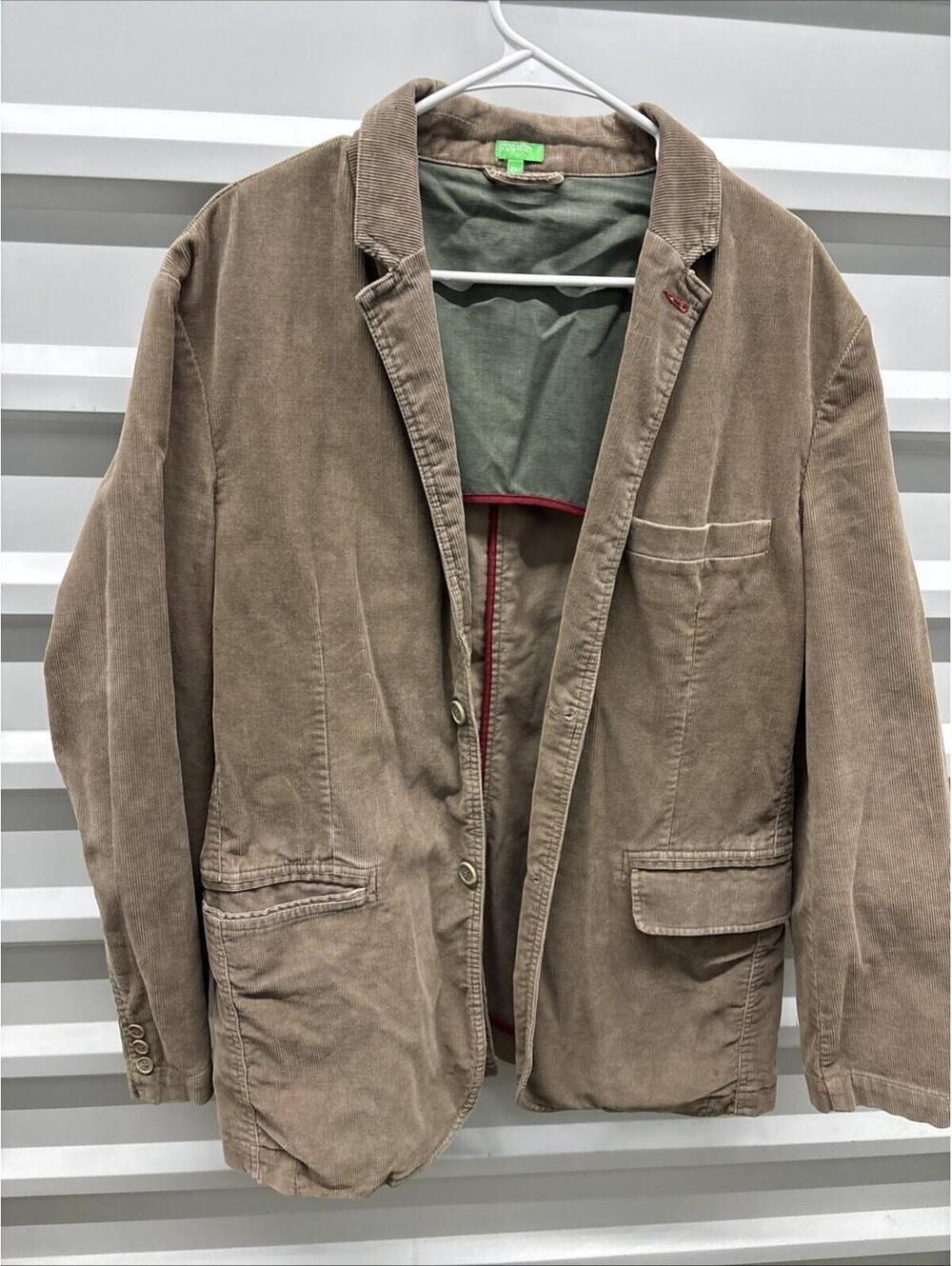United Colors Of Benetton Corduroy Brown Blazer Men’s EL